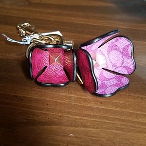 Coach Accessories - Coach Signature Tea Roses Bag Charm Magenta Coach Accessories - Coach Signature Tea Roses Bag Charm Magenta